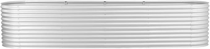 Garden Raised Bed 157.4x31.4x31.8 Galvanized Steel Silver