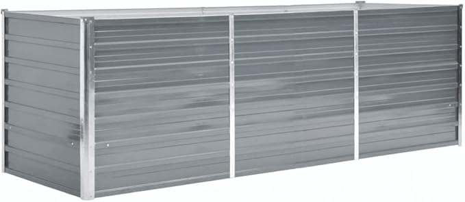 Raised Bed Grey Galvanized Steel Indoor Plant Holders Cactus planters Succulent pots for Outdoor Indoor 94.5x31.5x30.3 in Sturdy