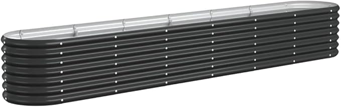 Oval Shape Garden Raised Bed Powder-Coated Steel Raised Planter Bed Metal Planter Raised Garden Boxes Outdoor Metal Raised Garden Beds for Vegetables 102.4x15.7x14.2-435