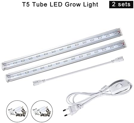 Lights LED Grow Light Full Spectrum Lamp 6W 12W 18W 24W 30W Led Grow Light 110V 220V T5 Tube LED Phyto Lamp for Plants Indoor Garden (Color : 2 Sets)