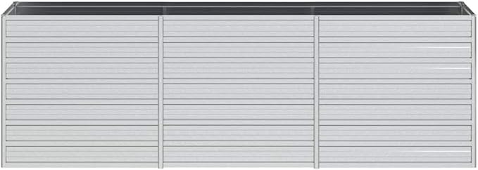 Galvanized Steel Raised Garden Bed 94.5x15.7x30.3 inch Silver Metal Planter for Outdoor Plants Rectangular Garden Bed for Vegetables Herbs Flowers Durable Outdoor Planter Box