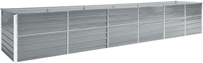 Garden Raised BedElevated Planter BoxRaised PlanterGarden BoxGarden BedPlanterfor Backyard Patio to Grow Vegetables Herbs and Flowers Galvanized Steel 189x31.5x17.7 Gray