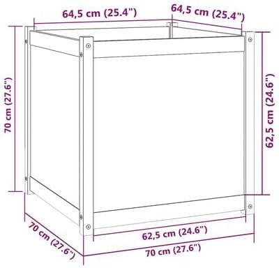 Wooden Garden Planter Box Outdoor Raised Garden Bed Garden Yard Wood Box for Vegetables Flowers Herbs and Succulents 27.6x27.6x27.6 Solid Wood Pine