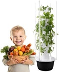 Smart Hydroponic Growing Tower with Pump &amp LED Indoor Vertical Garden for Home Gardening Space-Saving Plant System Easy to Use Ideal for Herbs &amp Vegetables