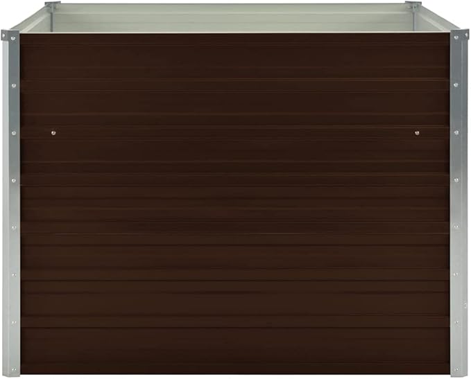 Raised Garden Bed Brown 39.4x39.4x30.3 Galvanized Steel