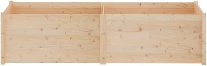 Natural Pinewood Planter for Landscape Garden Retaining Wall or Fence | Durable Solid Raised Bed and Welded Wire Cage - 78.7x19.7x19.7 in