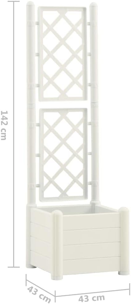vidaXL Garden Planter White Polypropylene Medium Durable