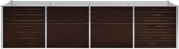 Outdoor Raised Garden Bed Deep Root Box Planter Galvanized Steel Planter Box for Planting Outdoor Plants Vegetables Brown 126x31.5x30.3