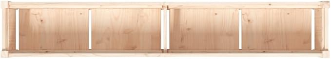 Garden Planter Set of 2 Solid Pine Wood Large 70.9x70.9x12.2 inch Untreated Finish Rectangular Raised Garden Bed for Outdoor Plants Balcony Patio