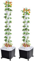 Hydroponics Growing Tower - Vertical Hydroponic System for Indoor and Outdoor Gardens 10-Layer Design with 50 Slots for Vegetables and Fruits Includes Silent Pump