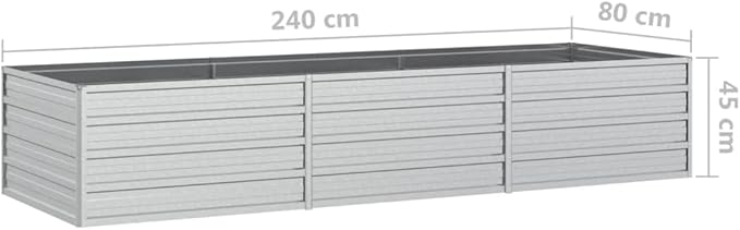 Garden Raised Bed Silver Galvanized Steel Large Gardening Pots &amp Planters 316888