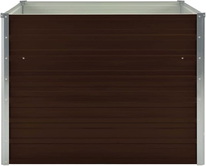 SKM Raised Garden Bed Brown 39.4x39.4x30.3 Galvanized Steel