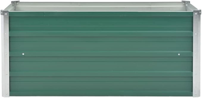 Outdoor Garden Raised Bed Galvanized Steel Metal Outdoor Garden Raised Planter Box for Flowers Vegetables Fruits Herbs Green 39.4x 15.7x17.7