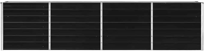 Raised Garden Bed Durable Galvanized Steel Planter Box 320x40x77cm Anthracite Finish for Outdoor Gardening on Balcony or Patio