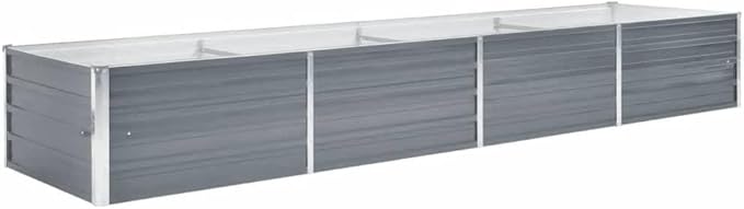 SKM Raised Bed Grey Galvanized Steel 126.0 x 31.5 x 17.7 inGrey (Weight 24.52KG)