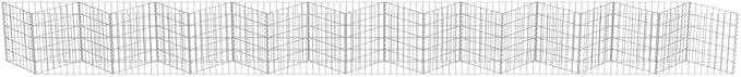 Galvanized Steel Gabion Planter Raised Bed Outdoor Garden Galvanized Steel Wire Mesh Grid Stone Wall Flower Raised Bed for Vegetables Flowers Plants 248x11.8x19.7 -AA