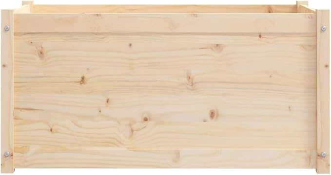 Garden Planter Durable Solid Pinewood Raised Bed for Fencing and Retaining Wall on Patio Natural Landscape Galvanized Steel