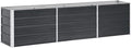 vidaXL Galvanized Steel Garden Raised Bed 94.5x15.7x17.7 Anthracite - Spacious Outdoor Planter Box for Flowers Herbs and Vegetables
