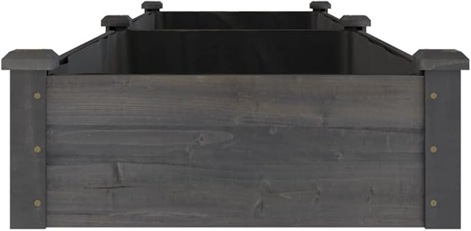 Garden Raised Bed with Liner Gray 94.5x23.6x9.8 Solid Wood Fir Raised Beds for Gardening Large Flower Pots Outdoor Planters for Porch Outdoor Pots for Outdoor Porch Gardening Plants