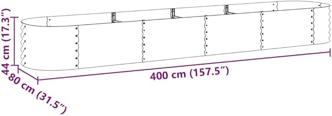 Large Galvanized Steel Raised Garden Bed 157.5 x 157.5 x 17.3 in Silver Rectangular Outdoor Planter Box Durable Metal Elevated Flower &amp Vegetable Bed for Patio Balcony Yard