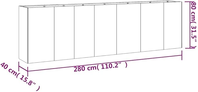 Garden Raised Bed Rusty Corten Steel Planter Box 110.2 x 15.7 x 31.5 Inch Outdoor Rectangular Elevated Garden Bed for Vegetables Herbs Flowers