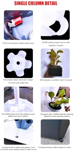 Aeroponic Garden Tower for Herbs Fruits and VegetablesHydroponics Growing Sys-TEM KitVertical Hydroponic Tower GardenIndoor Hydroponic Growing Sys-TEMWhite-10LAYERS
