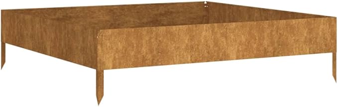Garden Raised Bed 39.4x39.4x10.2 Corten Steel Plants Pots Pots for Plants Garden Pots Pot Planter for Gardening Porch Outdoor Plants