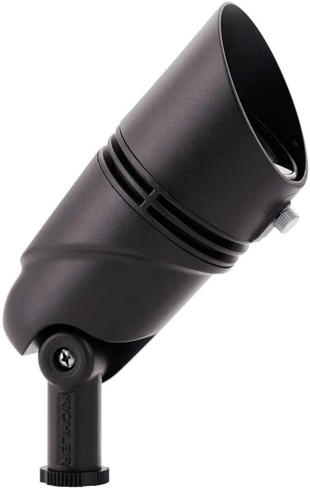 12W 1 Led 10 Degree Spot Adjustable Large Accent Light 4.5 inches Tall By 2.75 inches Wide-Textured Architectural Bronze Finish-3000 Color Temperature No Specific Style Landscape 12V Led Accent