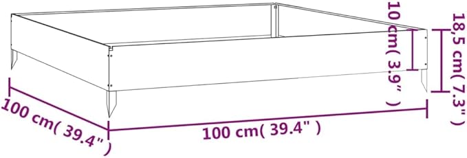 Garden Raised Bed Rusty Corten Steel Planter for Outdoor Plants 39.4x39.4x7.3 Inch Square Weatherproof Metal Garden Bed for Vegetables