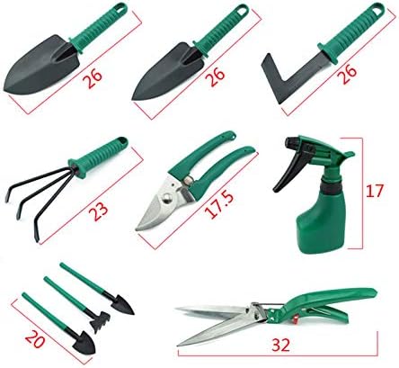10pcs/Set Gardening Garden Tools Set Ergonomic Non Slip Trowel Rake Pruner Shears with Storage Case