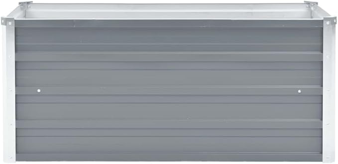 Garden Raised BedTomato Planter BoxBackyard Patio Planter Racks Raised Beds Ideal for Growing Flowers Porch and Fruits Herbs Galvanized Steel 39.4X15.7X17.7 Gray