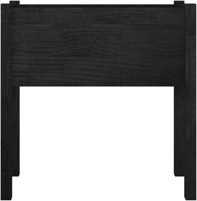 2 pcs Growing Wooden Raised Planter Box with Legs Raised Garden Bed Wood Planter Box Stand for Backyard Patio Balcony Black 27.6x12.2x27.6 Solid Wood Pine