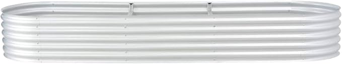 REWIS Garden Raised BedsVegetable PlanterRaised Garden Kits Garden Raised Bed 126x31.5x17.3 Galvanized Steel Silver