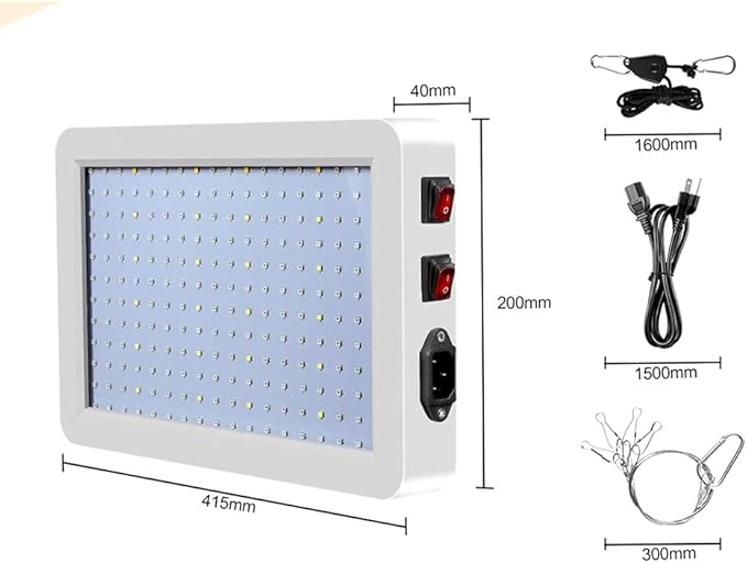Full-Spectrum Plant Growth Light Potted Plant Light Waterproof Dimmable Dual-Mode Plant Light with Adjustable Cord for Hydroponic Indoor Plants Flowering Fruits Grow Lights1000w