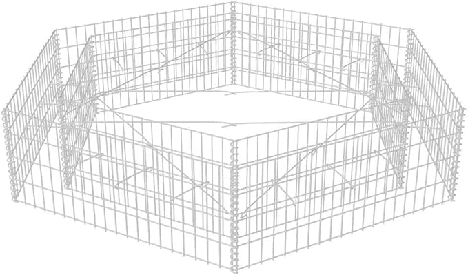 Metal Gabion Planter for Outdoor Gardening Large Galvanized Steel Flower Beds Box Plant Herb &amp Vegetable Planting - 78.7x68.1x15.7