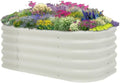 3.44x2x1.4ft Oval Galvanized Metal Raised Garden Beds Kit 6-in 1 Outdoor Planter Box 1.4ft Deep Raised Beds for Gardening Vegetables Flowers and Plants