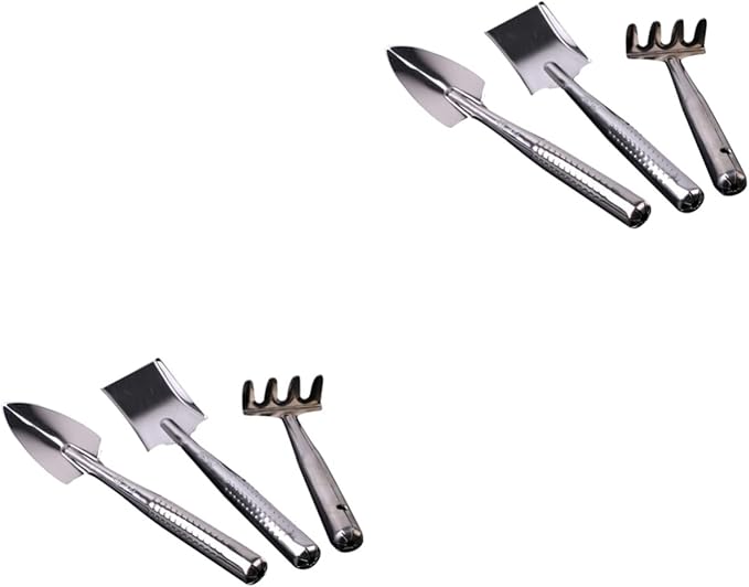Happyyami 2 Sets 3pcs Rake Spade Shovel Succulents Tool