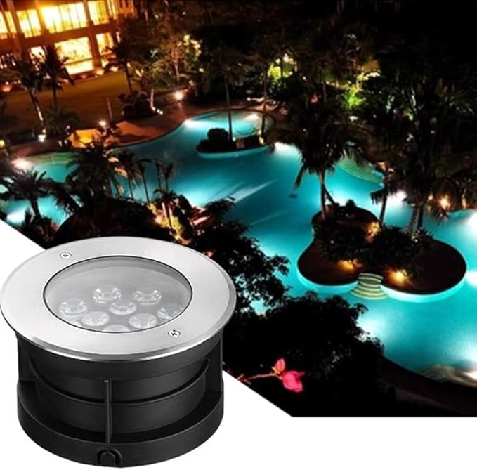 Outdoor Buried Lights - Underwater Tlight AC 12V Low Voltage Submersible Spotlight IP68 Waterproof Embedded Water Landscape Light Can Be Immersed in Water FoRGB+Remote Control-9W