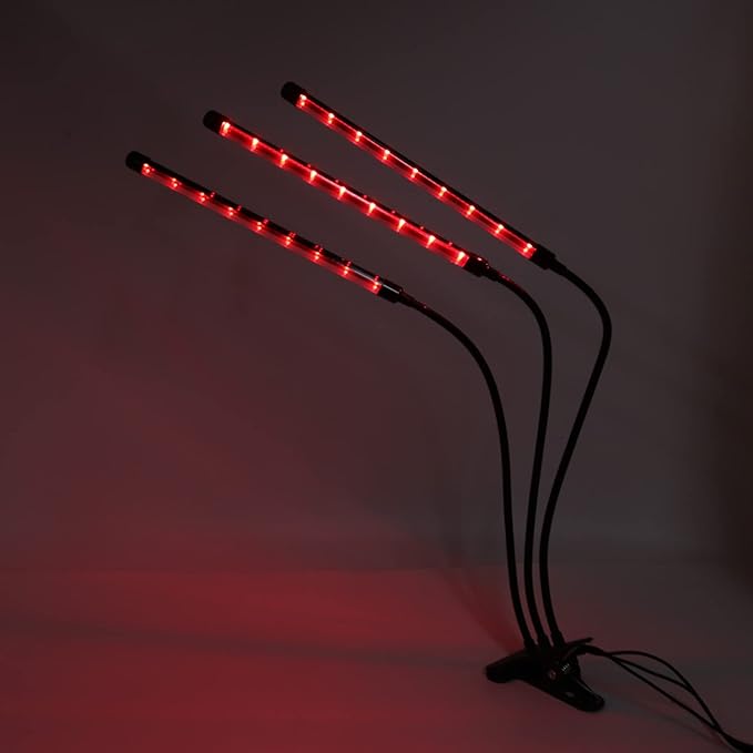 Zerodis LED Plant Grow Light with Clamp/Holder 10 Level Dimmable USB Red White Warm Light for Seedlings