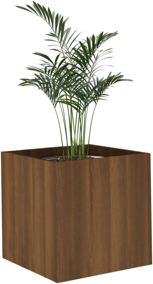 Planter BoxBalcony Planter BedsModern DesignGarden DecorationBackyard Raised BedsHerb PlantersHerb Plantersfor PatioCourtyardBalconyTerraceBrown Oak 15.7x15.7x15.7 Engineered Wood