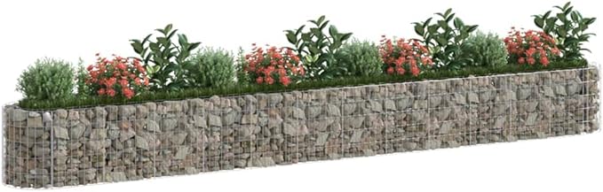Gabion Raised Bed Silver Galvanized Steel Large Tough Gardening Pots &amp Planters 152029