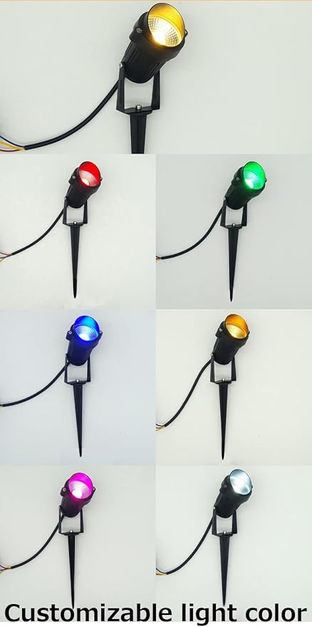 Outdoor LED Spotlight Timer Waterproof Bright Flag Light with Spiked Stand Landscape Automatic Mini Lawn Lamp 7W Graden Light Decorative with Plug Courtyard Front Yard Warm White WJTG0007