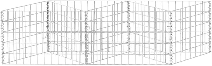 Gabion Raised Bed Steel Gabion Basket Post/Planter Raised Vegetable Bed Outdoor Steel Garden Decoration Galvanized Steel 47.2x11.8x19.7