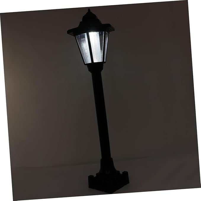 Solar Hexagonal Garden Light Decorative Lamp Practical Courtyard Illumination Medium Black Design with White Light Easy Installation for Landscape Use