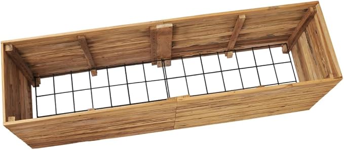 Raised Garden Bed Wooden Raised Bed Raised Garden Planter Box for Vegetables Flower Herb Gardening 59.1 x 15.7 x 21.7 Recycled Teak and Steel
