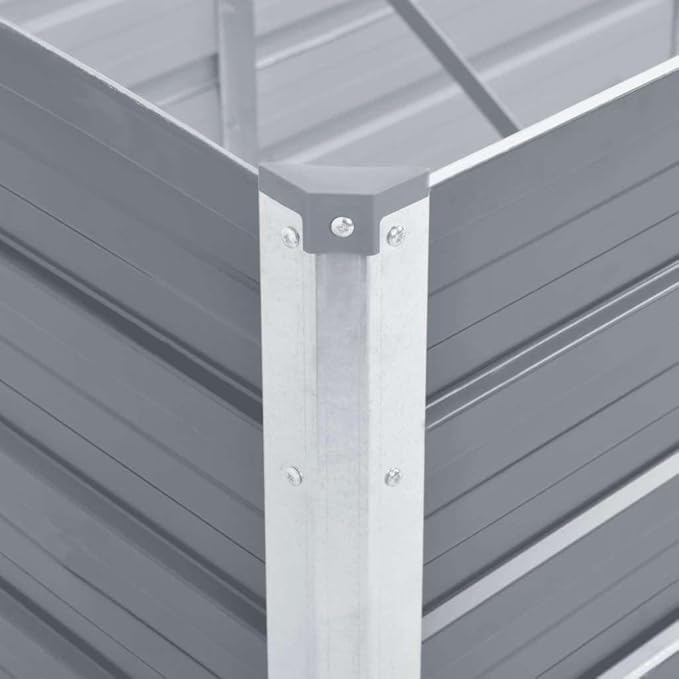 Galvanized Steel Raised Garden Bed Grey 157.5 x 31.5 x 30.3 in Modern Rectangle Planter Box for Vegetable Flower Herb Outdoor Patio Backyard Use