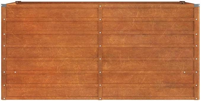 Garden Raised Bed Brown Corten Steel Large Sturdy Outdoor Planter Box for Vegetables Herbs Flowers 63x31.5x30.3 Inch Rectangular Design