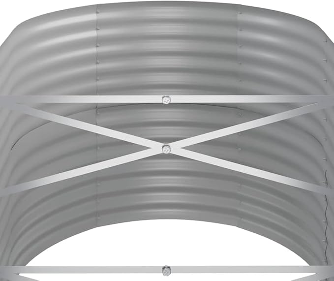Powder-Coated Steel Oval Raised Garden Bed for Vegetables Flowers Herbs – UV-Resistant Weatherproof Indoor/Outdoor Use for Patio Balcony Yard