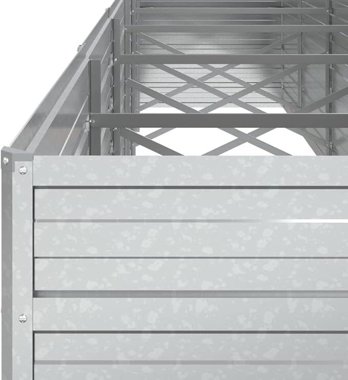 Garden Raised BedBalcony Planter BedsModern DesignGarden DecorationBackyard Raised BedsHerb PlantersHerb Plantersfor PatioCourtyardBalcony189x31.5x30.3 Galvanized Steel Silver