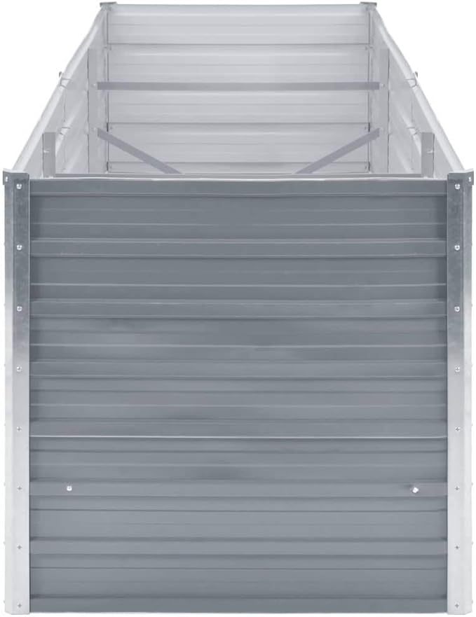 Garden Raised BedFlowerpotsPlantersRaised Garden PlanterRaised Planter Boxfor Indoor Outdoor VegetablesFruitsPotatoFlowersGalvanized Steel 94.5x31.5x31.3 Gray